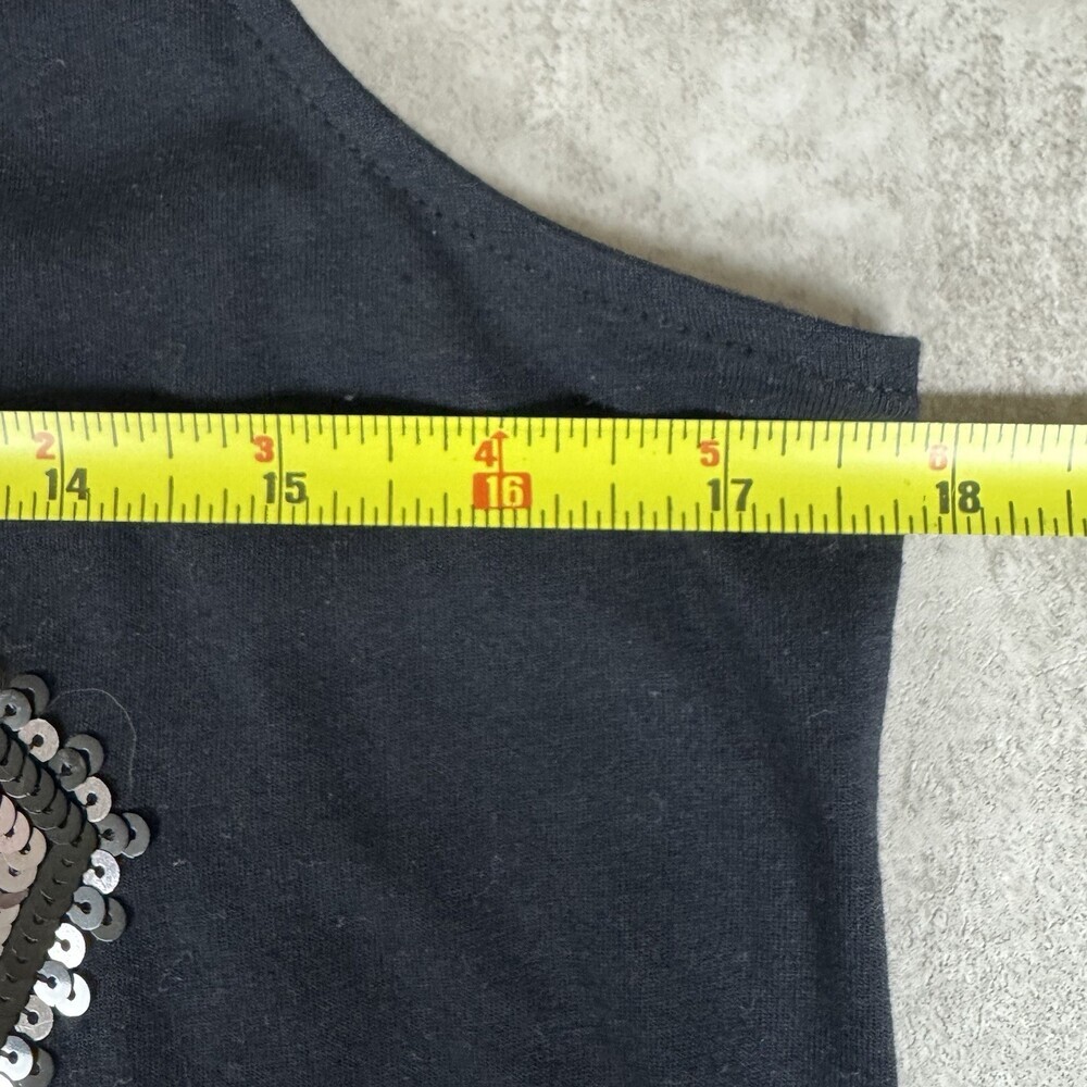 Garnet Hill Black Sequin Tunic Top Sleeveless Geometric‎ Sparkle Cotton M - Picture 10 of 10